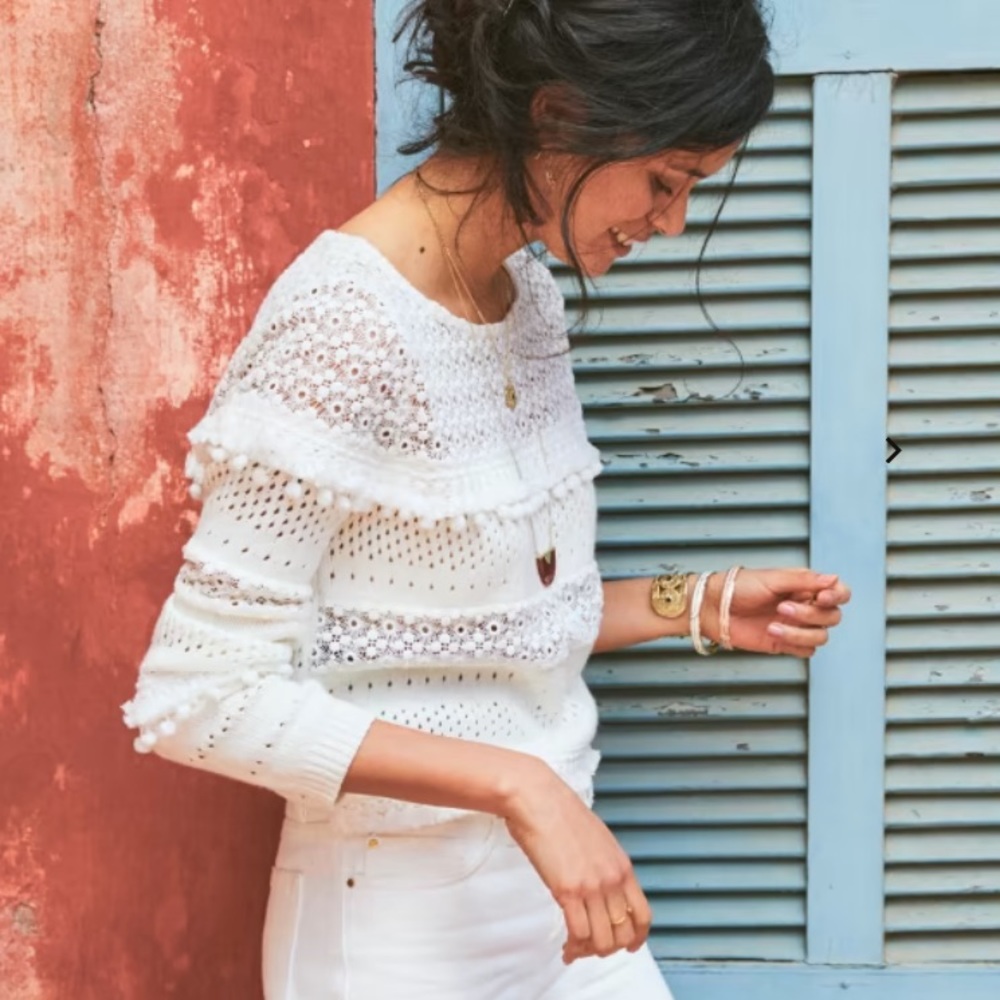 Sezane Driss Jumper Lace Sweater - Small